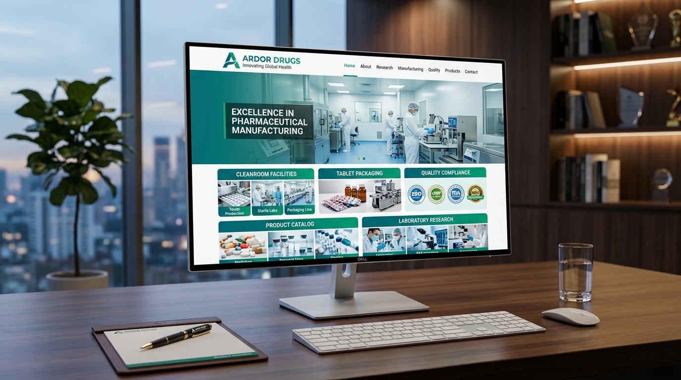 Ardor Drugs — Digital Presence for Pharmaceutical Manufacturing